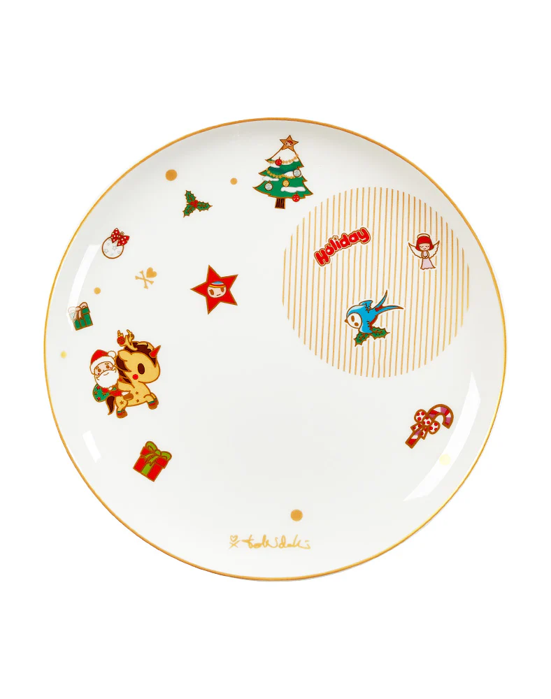 Holiday Wishes 8" Ceramic Plates - Set of two